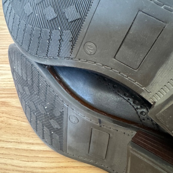 5th Avenue Black Leather Flat Wingtip Lace Up Ankle Boots, 40 eu size - Picture 6 of 8